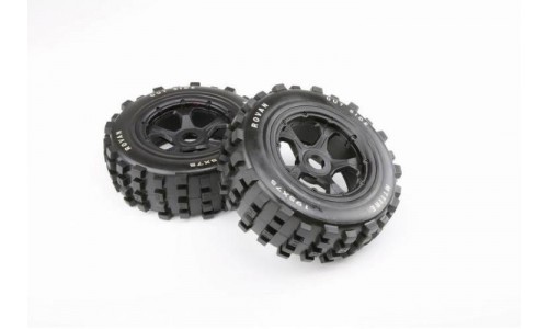 Knobby Wheel & Tyre Set - FRONT 2Pcs | Baja 5T & 5SC