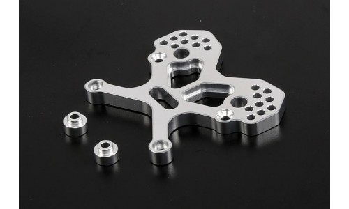 Adjustable CNC Alloy Front Suspension Mount - SILVER | Rovan Sports