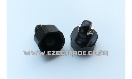 Upper Alloy Shock Caps - BLACK - 2Pcs | Rovan Sports